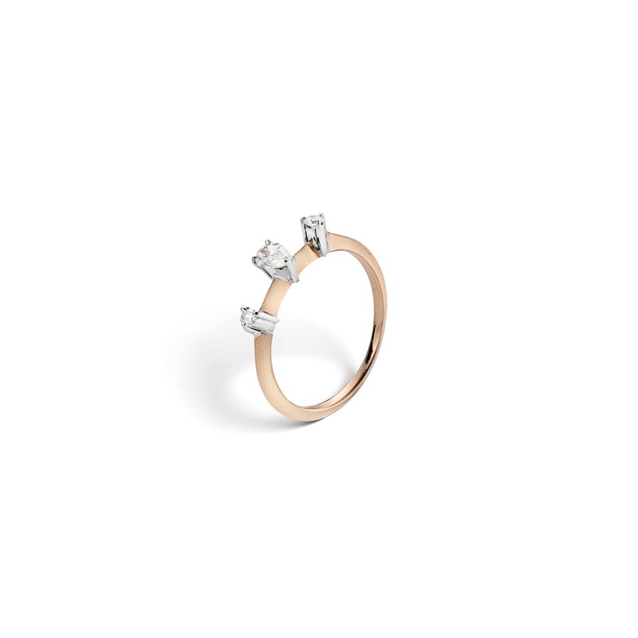 Anello 'Balance' oro rosa con goccia BALANCE | AN 9R1GC 2TO CT 0,16+0,02+0,03